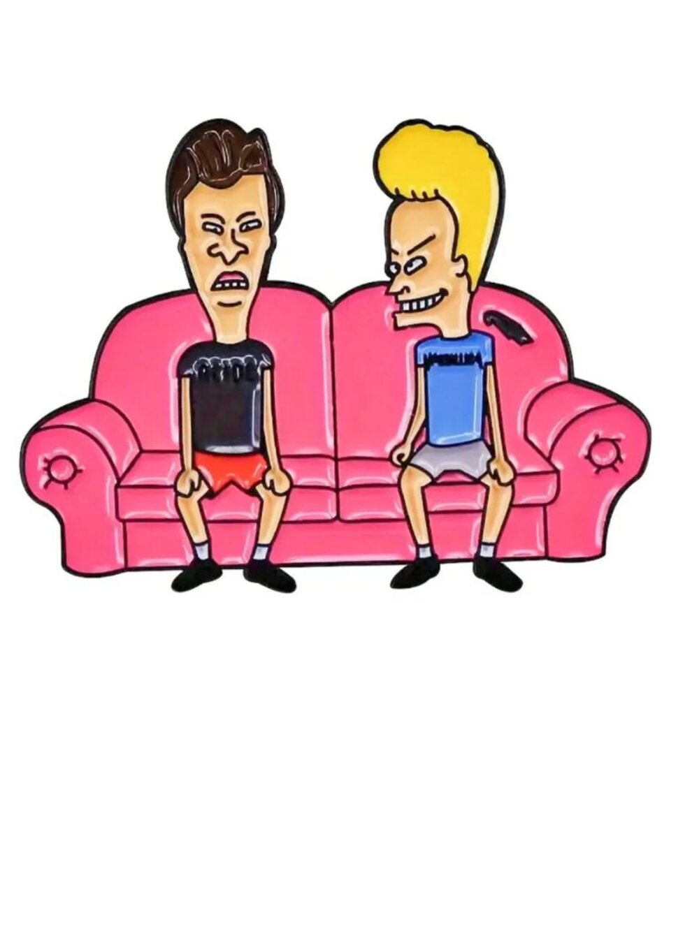 BEAVIS AND BUTTHEAD ON THEIR PINK COUCH ENAMEL PIN LAPEL PIN BROOCH NWT